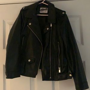 Black Zara Girls Leather Jacket